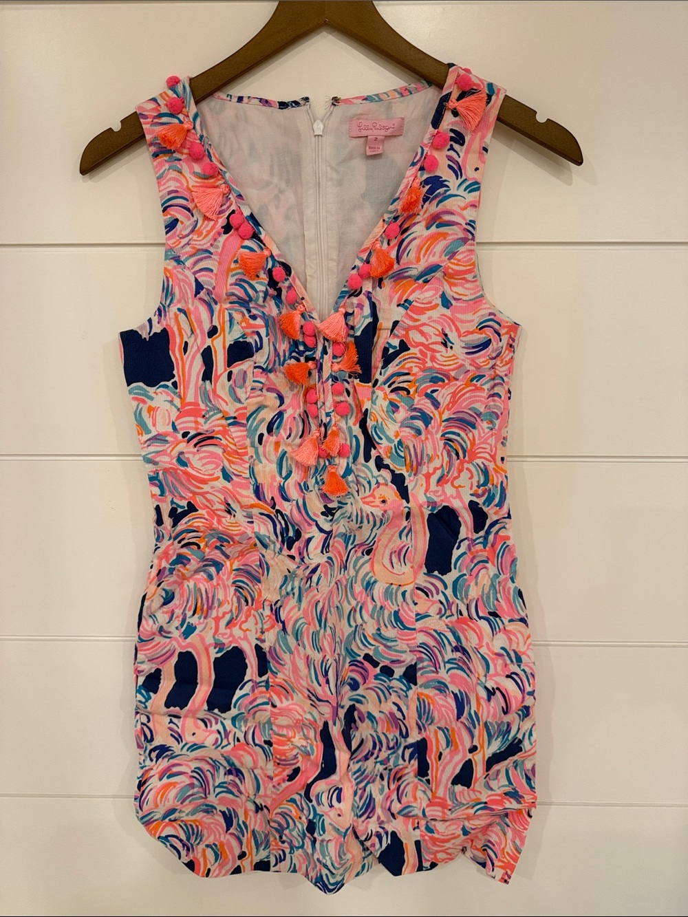 Lilly Pulitzer Pink Navy Multicolor Printed Girls One-Piece Romper